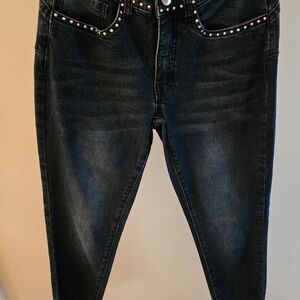 Women's Black Studded Jeans